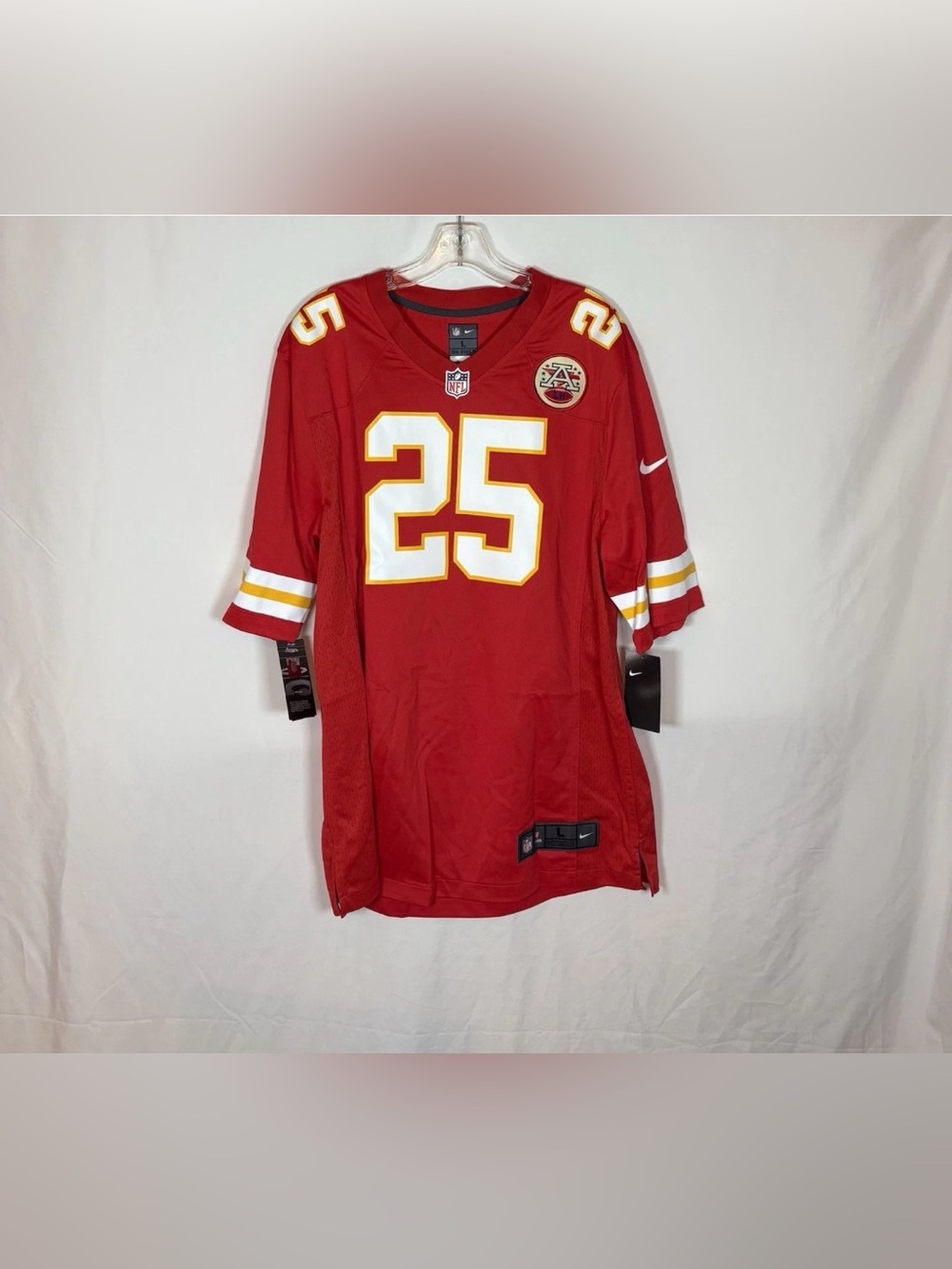 Nike Kansas City Chiefs #25 Helaire Game Red Football Jersey XL